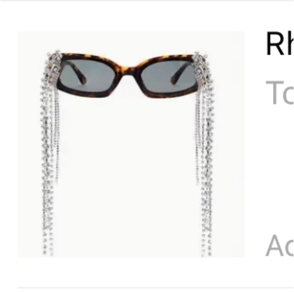 Sparkly Tortoise Rhinestone Tassel Sunglasses - Picture 7 of 14